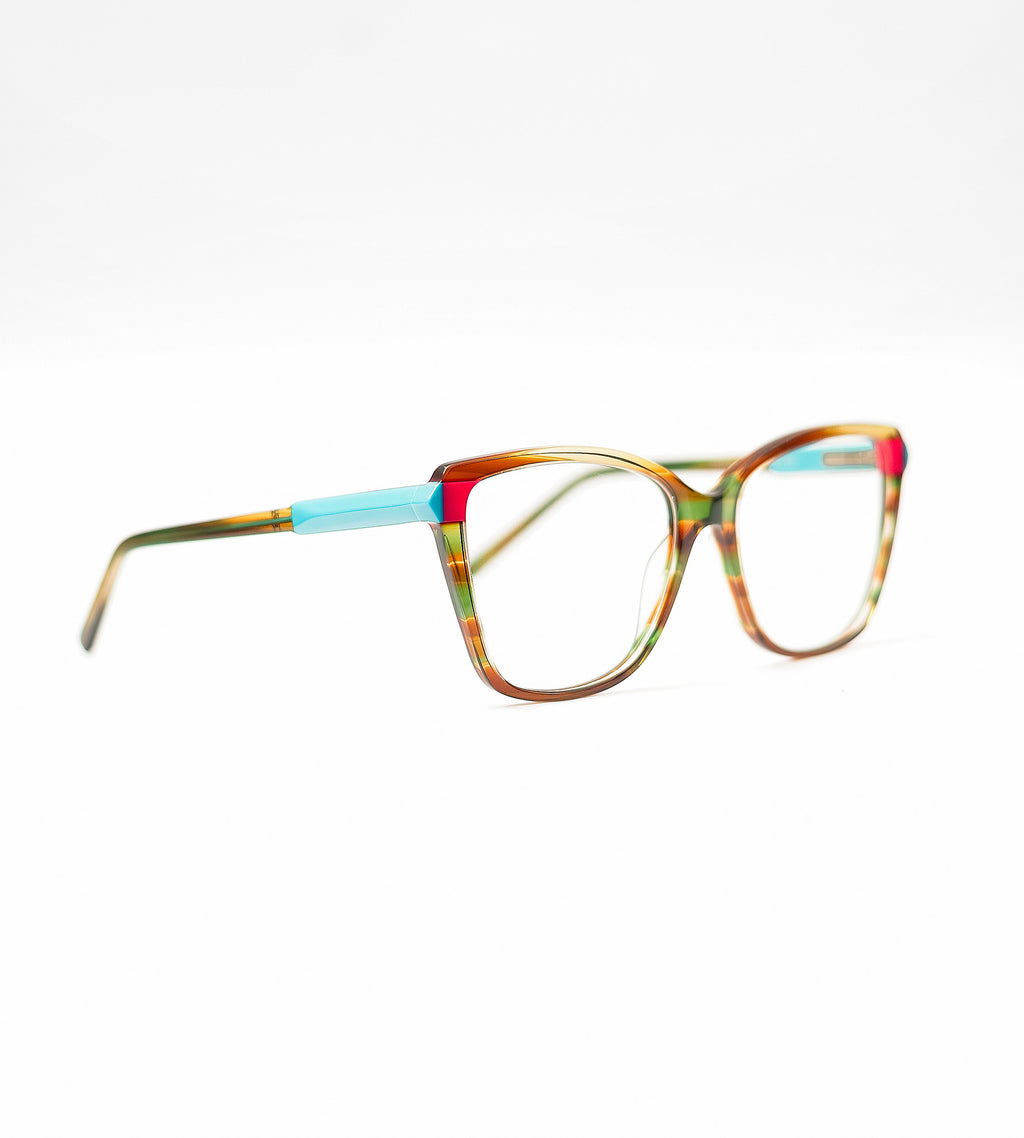Hewitt frame - clear brown and green